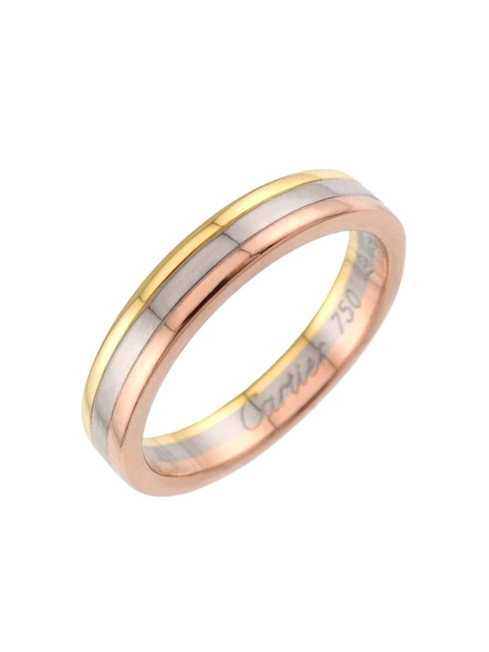 Cartier Vendome 49 Ring 18k Yellow Gold WG PG Three 750